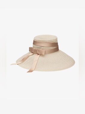 Eugenia Kim Mirabel Open Weave Hemp Sun Hat Blush Bow